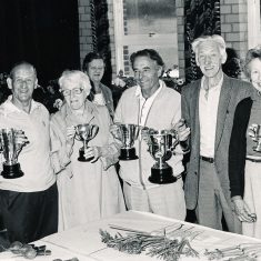 Garden Club winners,1980s? Garden Club winners, L to R Dennis Mason, nk, nk, nk, Bob Fisher, Paddy Mason, Jane Atkinson