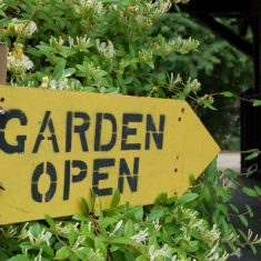 Gardens Open sign Gardens Open sign