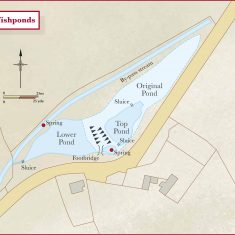 Diagram of Fishponds as it might have been in 14th century