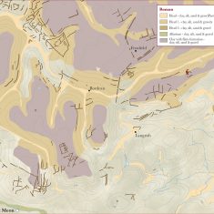Map showing settlements in Roman times